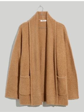 Madewell Gallatin Camel Open-Front Pocket Knit Cardigan XS